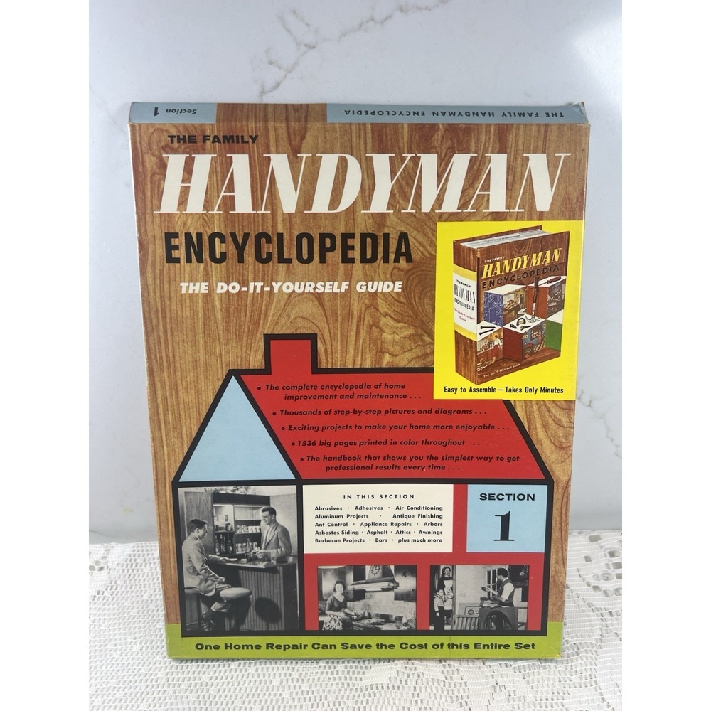 Vintage 1962 Family Handyman Encyclopedia Section 1 DIY Home Repair Guide